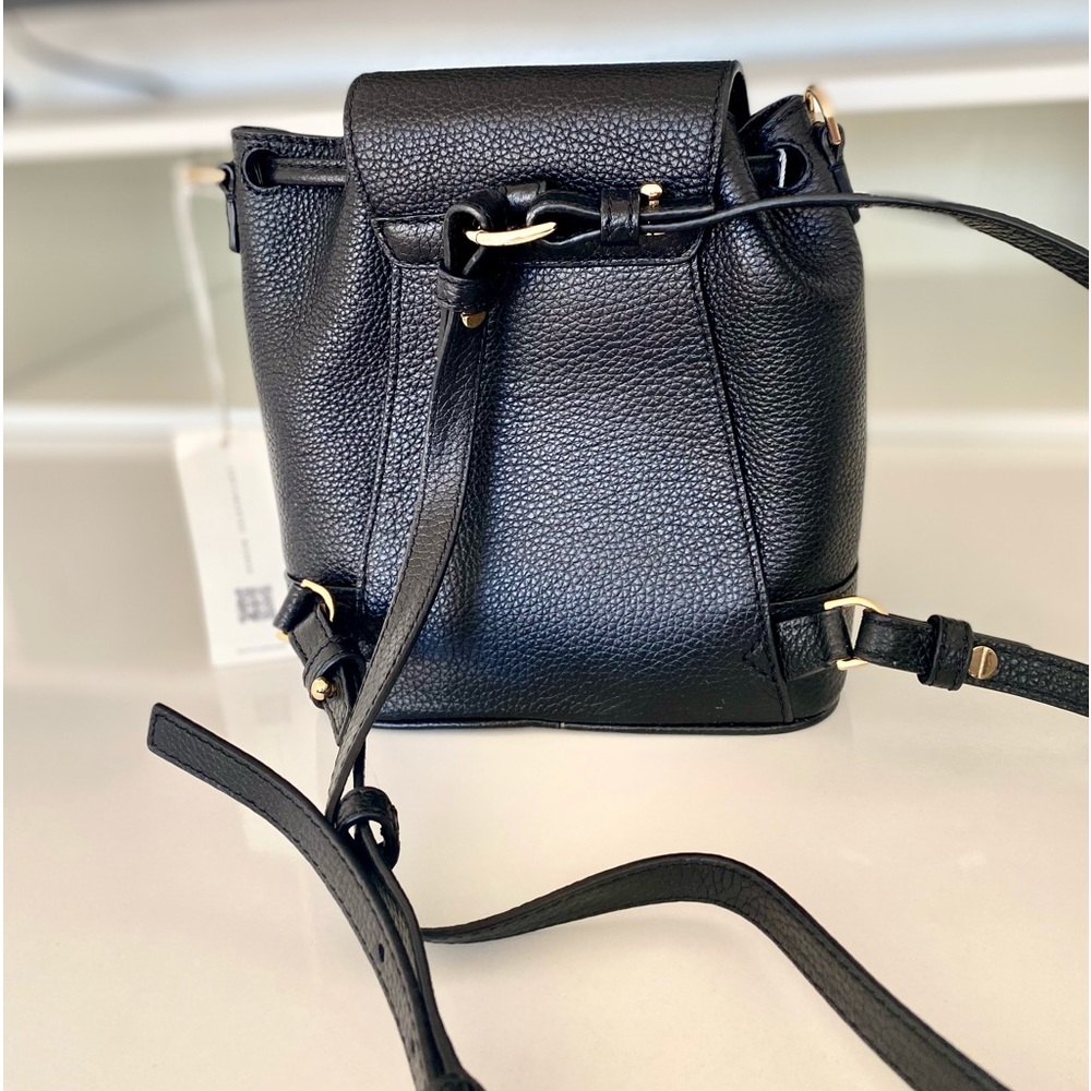 🏅🌈NEW🌈Tory Burch Thea Mini bucket backpack/shoulder bag/black/leather - Picture 4 of 14